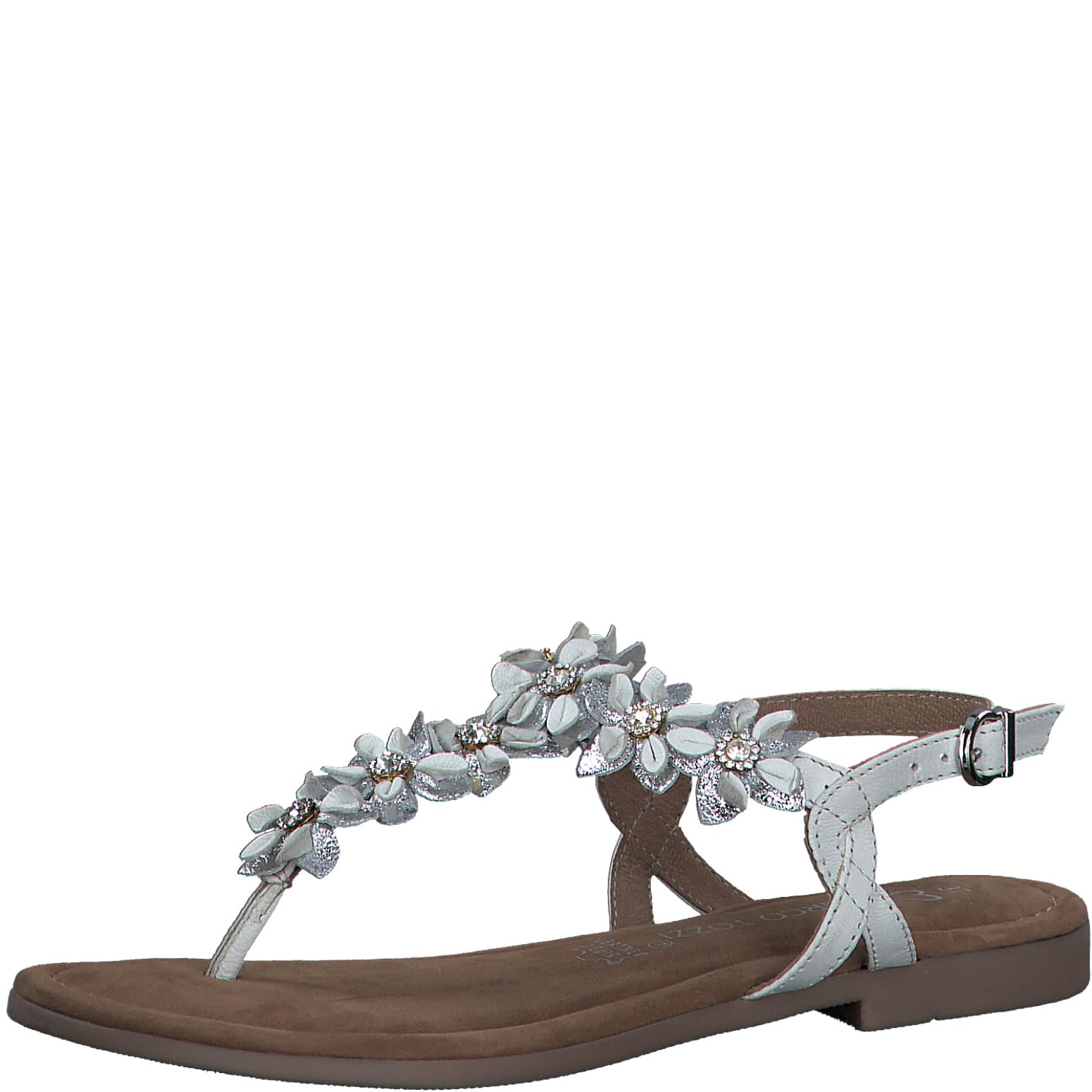 MARCO TOZZI Women's 2-28148-42 Heeled Sandal, White Comb, 5