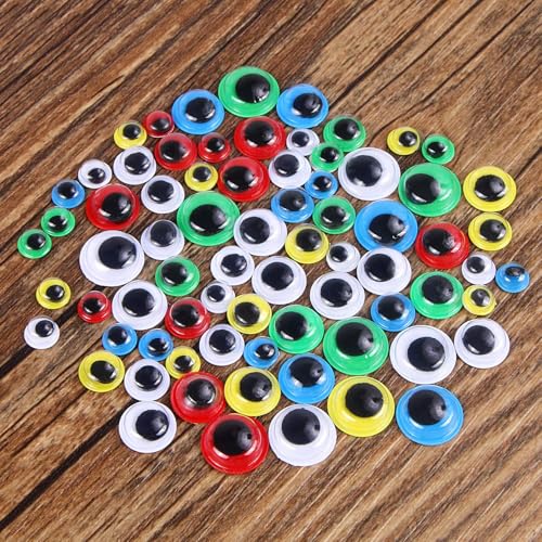 upins 1000 pcs self adhesive googly wiggle eyes for diy multi colors and sizes craft sticker eyes