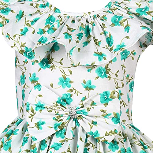 Image of Alina Enterprises Cotton Floral Digital Printed Girl's Frock for Summer