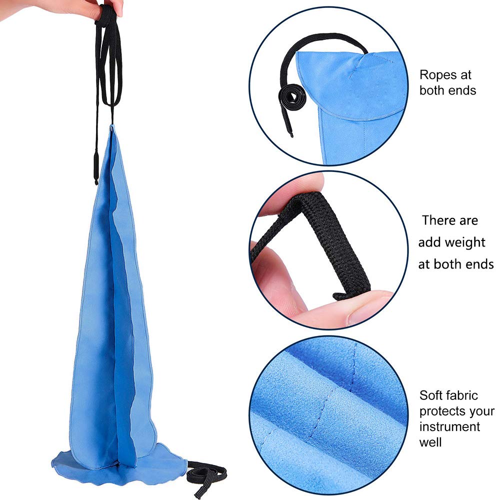 Kit De Nettoyage Pour Saxophone - 2 Chiffons Bleus - Pour Intérieur Et Extérieur De L'instrument