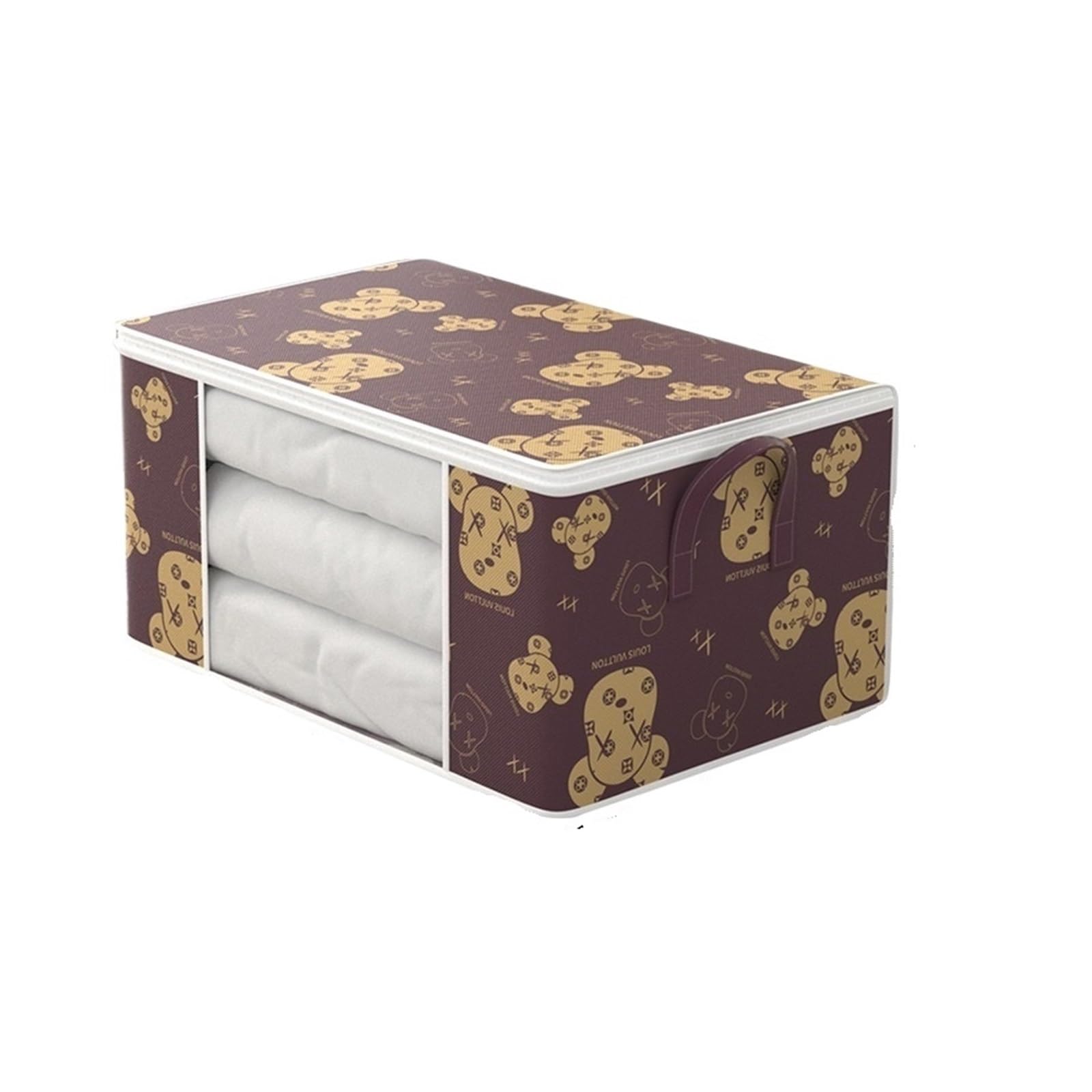 DSFIHJO Quilt Clothes Storage Bag Big Capacity Duvet Blanket Sorting Bags Dustproof Moisture Proof Space Saving Closet Storage Organizer(Coffee-S)