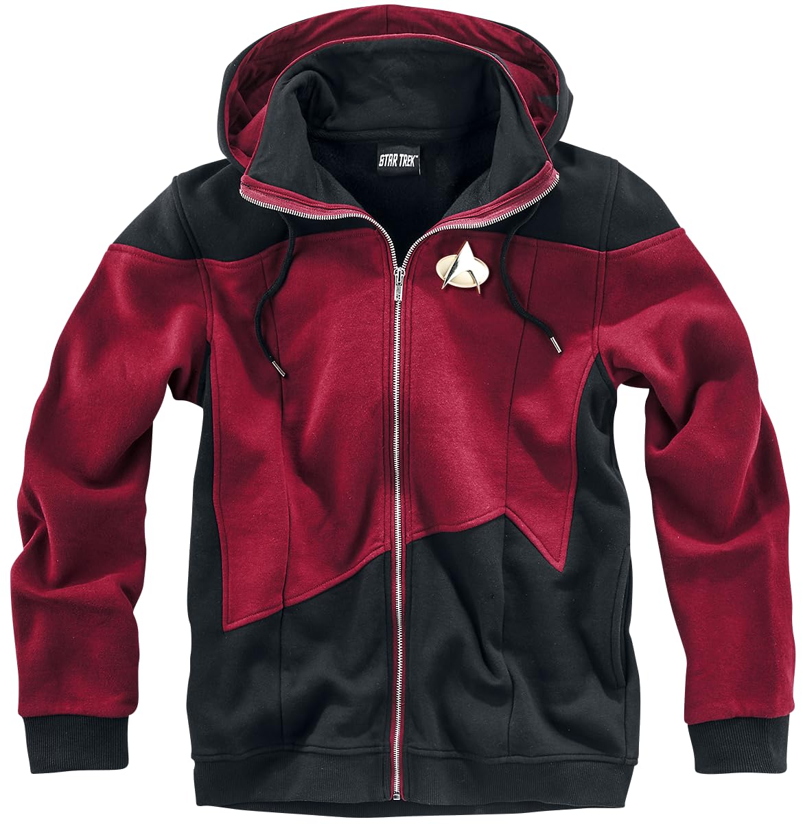 Star Trek The Next Generation Uomo Felpa Jogging Rosso/Nero 70% Cotone, 30% Poliestere Regular