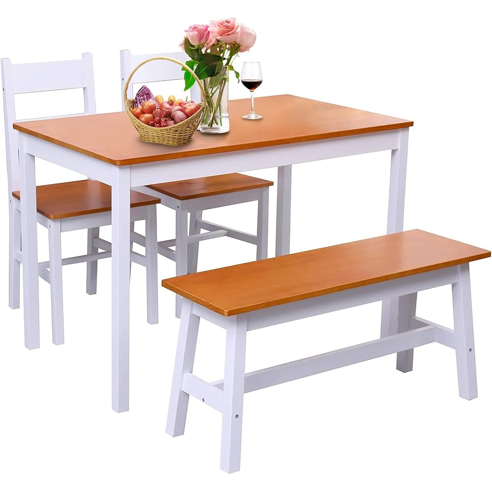 37/mo Finance Alohappy Dining Table Set for 4, Solid Wood Kitchen