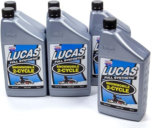 Lucas Oil 10835-6 Estuche sintético de aceite (moto de nieve de 2 ciclos, 6 x 1 cuartos de galón), 1 paquete