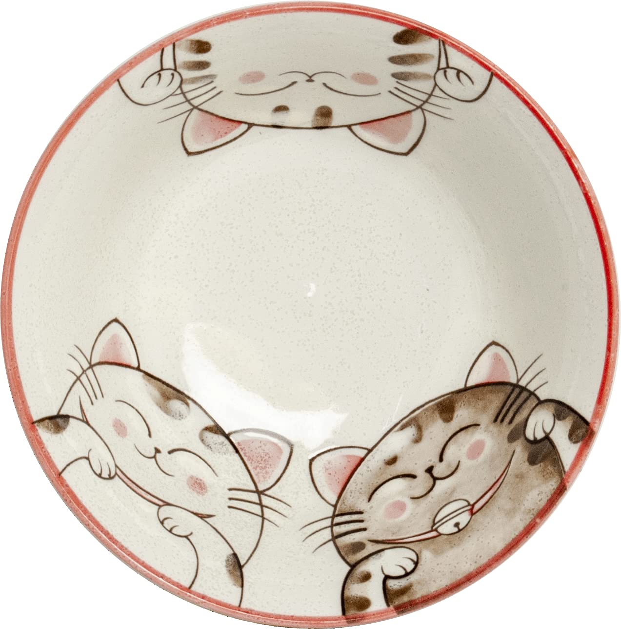 Tokio Japan Design Katzen Schalen Kawaii Cat Tayo Schüssel Black Green Blue & Pink | Nippon Porzellan Ramen Reis Nudel Suppen Dessert Bowl | süße Katzenschälchen (2x Three Cats 15x7cm 500ml BluePink)