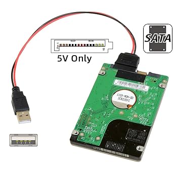 Amazon.co.jp: Cablecc シングル USB 2.0 DC 5V - SATA 15ピン