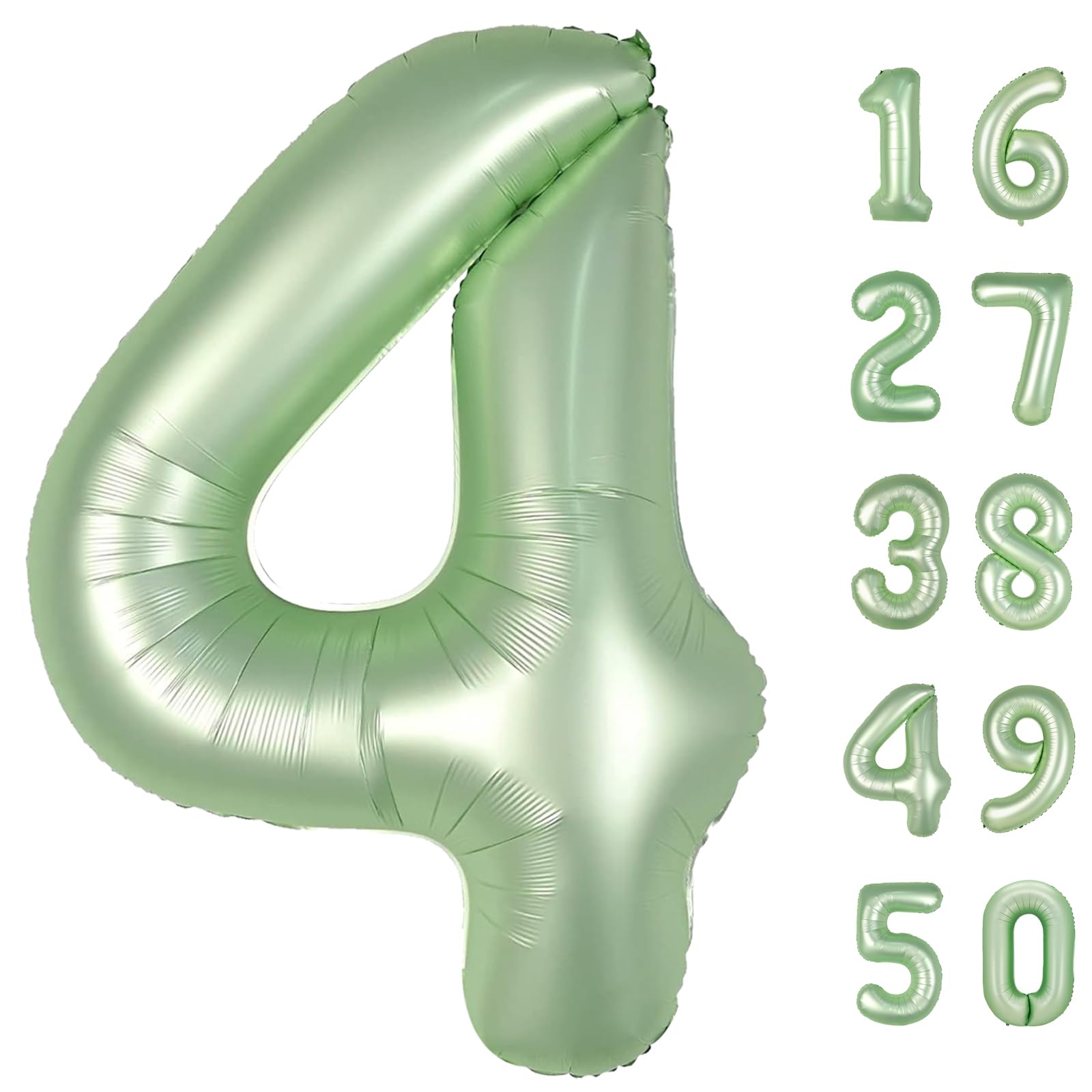 40 Inch Large Olive Green 4 Balloon Numbers Big Foil Number Balloons Giant Helium Happy 14th 24th Birthday Party Decorations for Man and Women, Huge