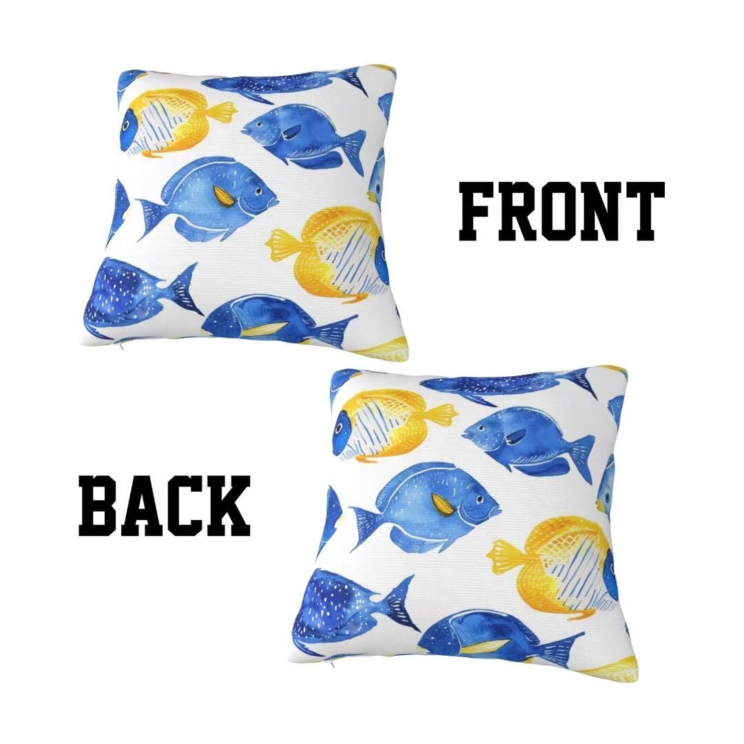 Funda Cojin 60 X 60 cm Fundas Cojines Dibujos animados Cojines Cama Decorativos Juego de 2, Pez Funda de Almohada Lumbar Cuadrado Cojines Sofa para Sala de Estar Dormitorio Decoracion Hogar -xh403