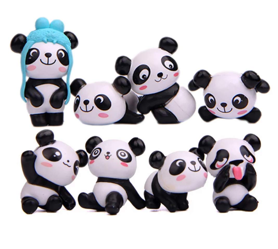 Bloom Bagicha Miniature Panda Set for Fairy Garden Landscaping Tray Gardening Terrariums Bonsai Décor and Craft Model Work - Set of 8 pcs-image-44
