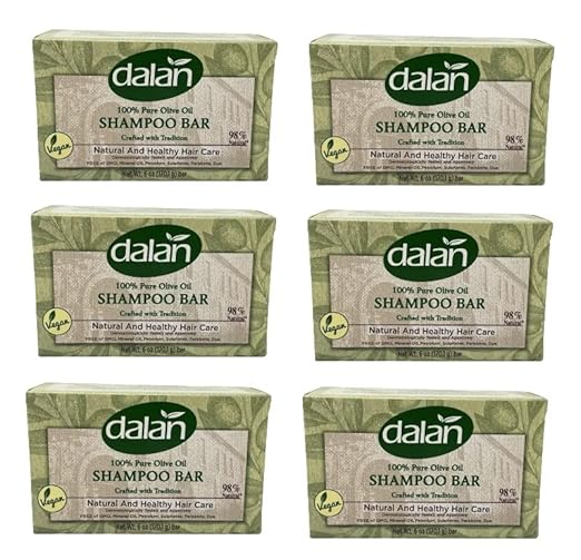Dalan 100 Pure Olive Oil Shampoo Bar 6oz/170g Free of GMO, Mineral Oil, Petrolum