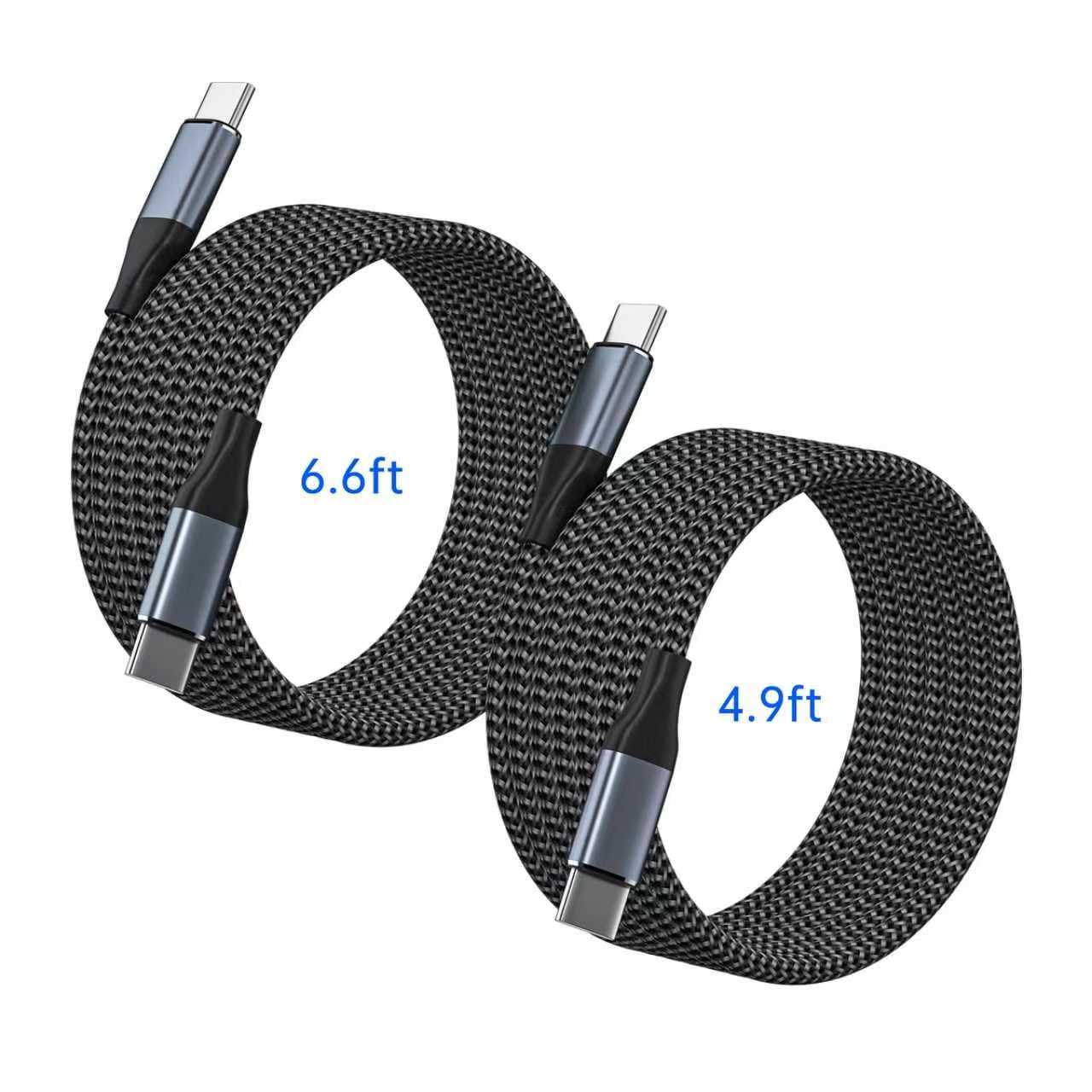 Cavo da USB C a USB C da 65 W, 5,2,7 m+2 m, confezione doppia di tipo C, cavo di ricarica rapida per iPhone 16/15 Pro Max, Samsung Galaxy S25-S23, Google Pixel 9​ - Cavo di ricarica di tipo C durevole