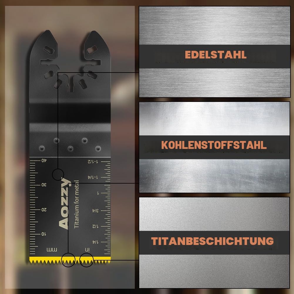 50 Tlg Multitool Sägeblätter Holz Set, Oszillierende Sägeblätter Titan 5 tlg Multitool Sägeblätter, für Metall und hartes Material,Universal SchnellwechselOszillierendes Zubehör Kompatibel mit Bosch