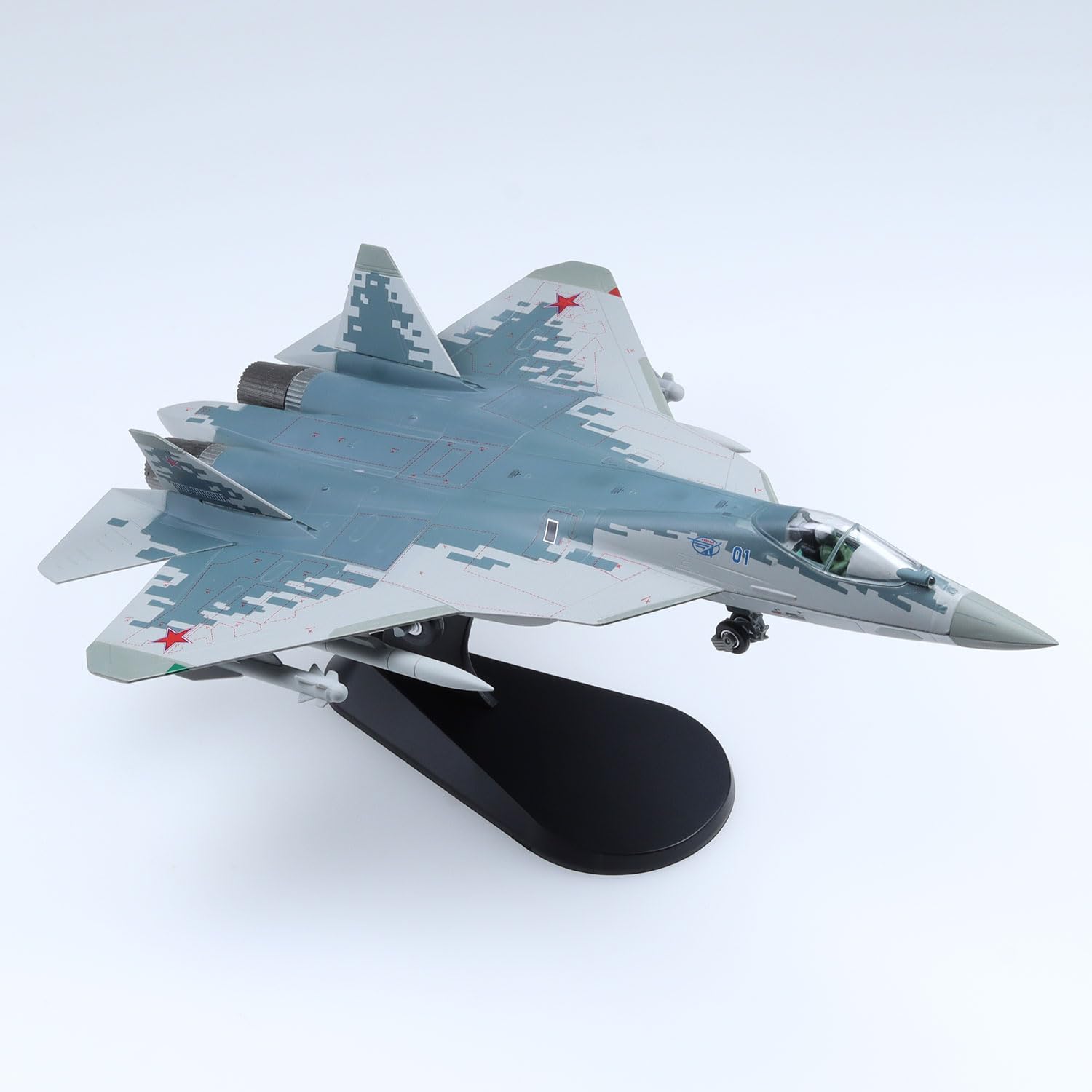 vdakyurm 1:72 Scale SU-57 Attack Fighter Model Painted Diecast Military Airplane Models for Collection and Gift