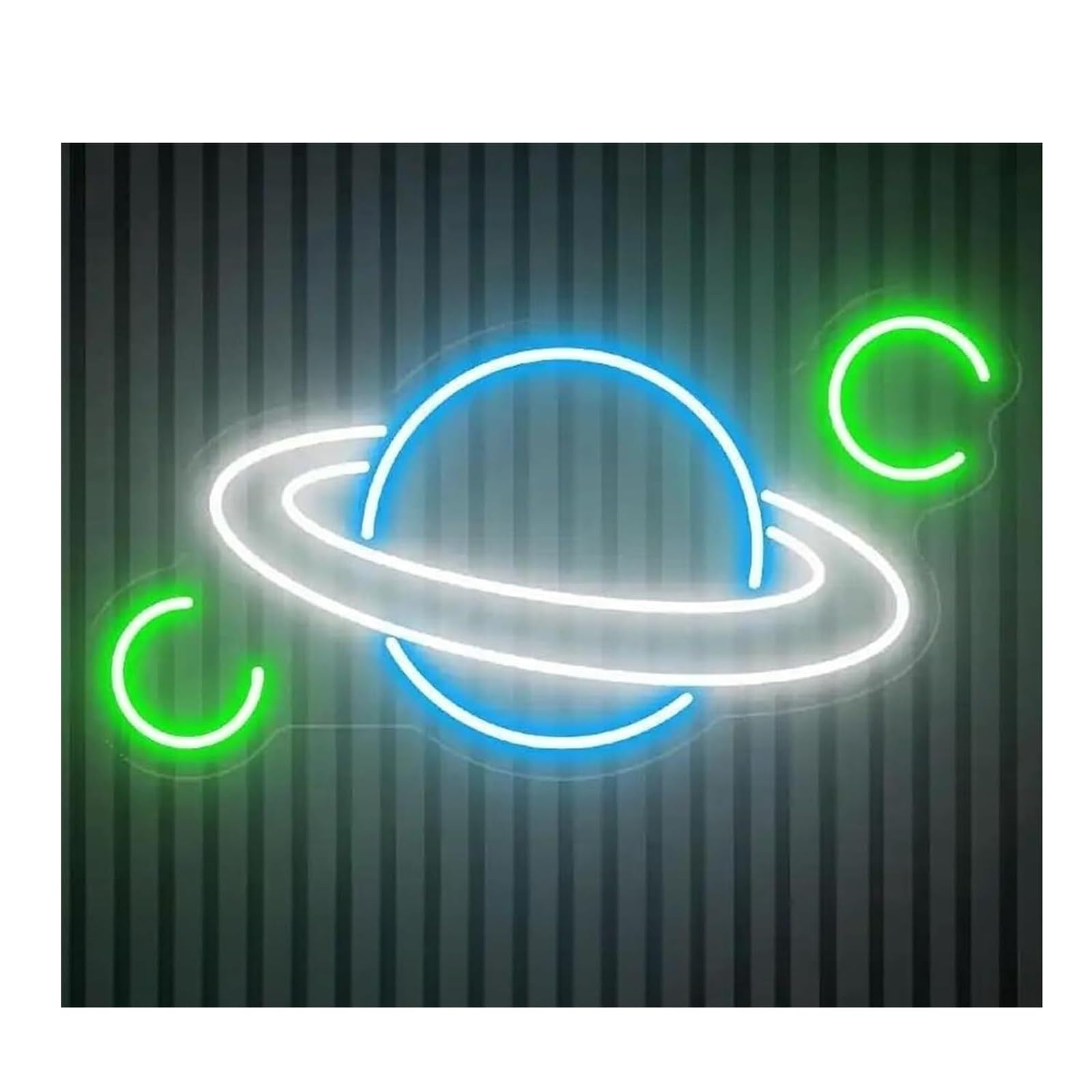 Zynther Neon lamp Soothing Atmosphere Lamp Planet for Saturn Neon Sign for Space Light for Kids Room(C)