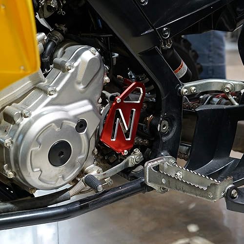 Miniatura 2 de NICECNC Funda protectora de manivela roja para piñón guía de cadena y protector de cadena de doble piñón compatible con Yamaha Raptor 700 700R