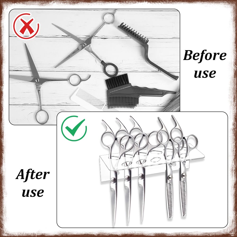 AHANDMAKER 2Pcs Clear Acrylic Wall Mounted Scissors Shear Holder Rack — Amazon image 4
