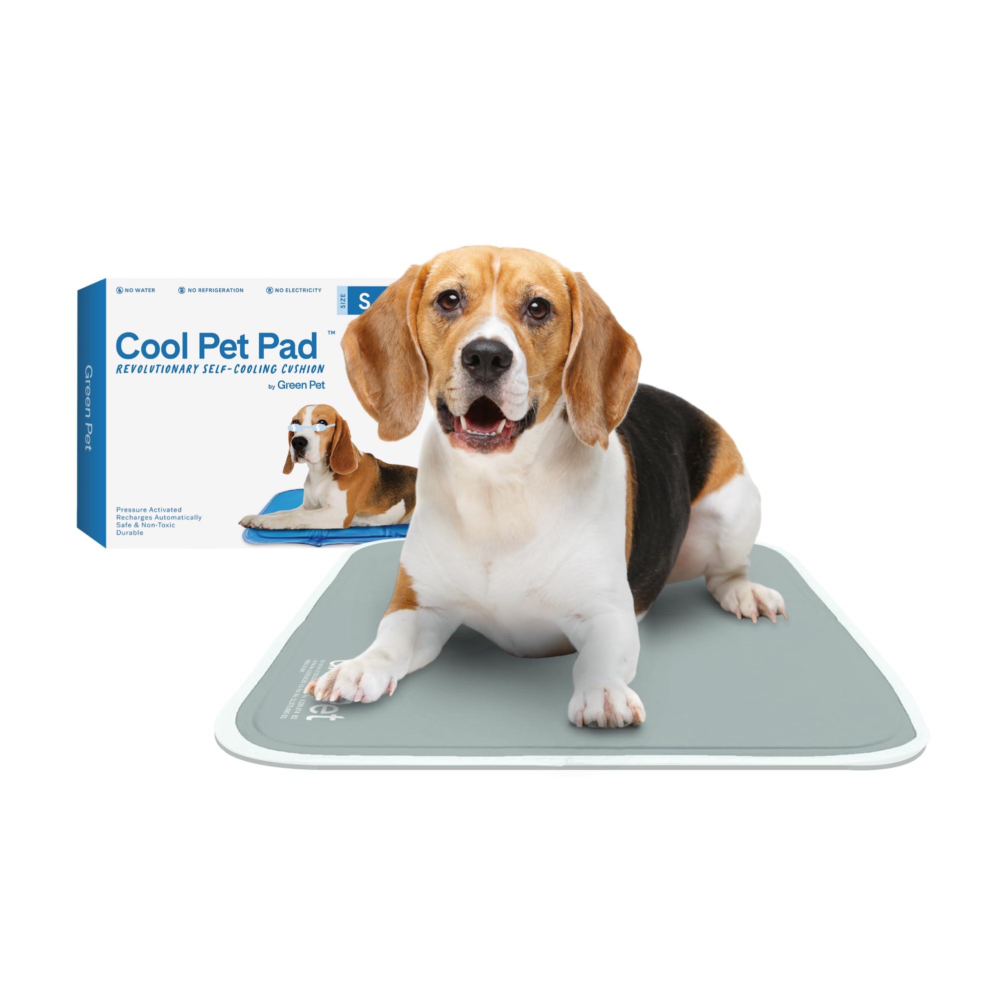 The Green Pet Shop Dog Cooling Mat, Small - Pressure Activated Pet Cooling Mat for Dogs and Cats, for Small Sized Pets (9-20 Lb.) - Non-Toxic Gel Dog Cooling Pad, No Water Needed - Sage Grey โ image 1
