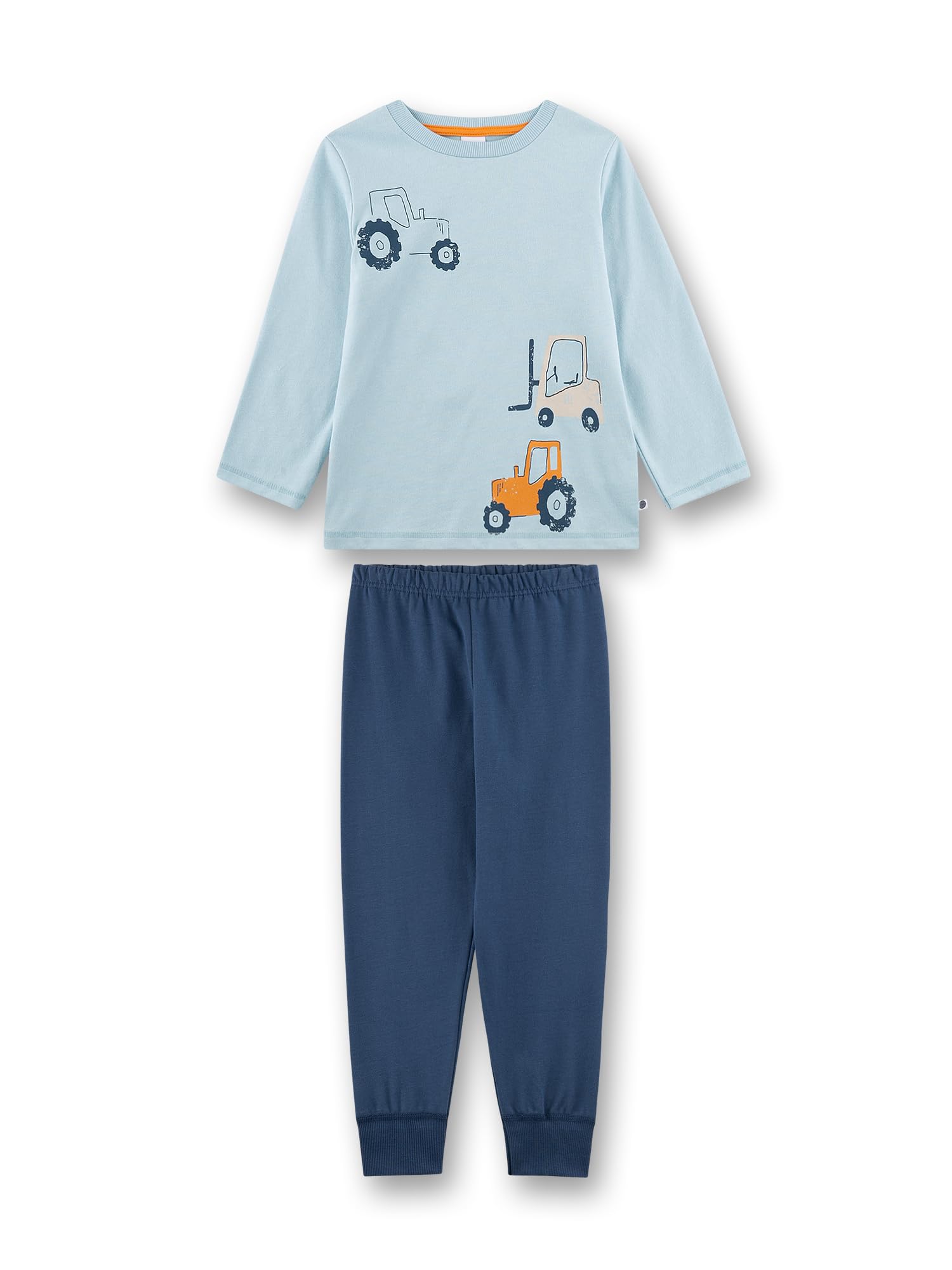 Sanetta Jungen-Schlafanzug lang blau Traktor | Hochwertiger und bequemer Schlafanzug aus Baumwolle für Jungen.