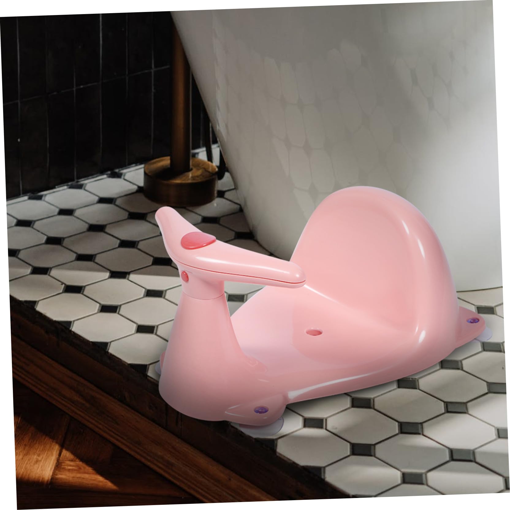 Kleinkind Badesitz Rosa, 1 Stück, Pp Tpe mit Saugnapf | Stabiler Badesitz für Kleinkind, Passend für Badewanne und Dusche, Geschenk zum Geburtstag
