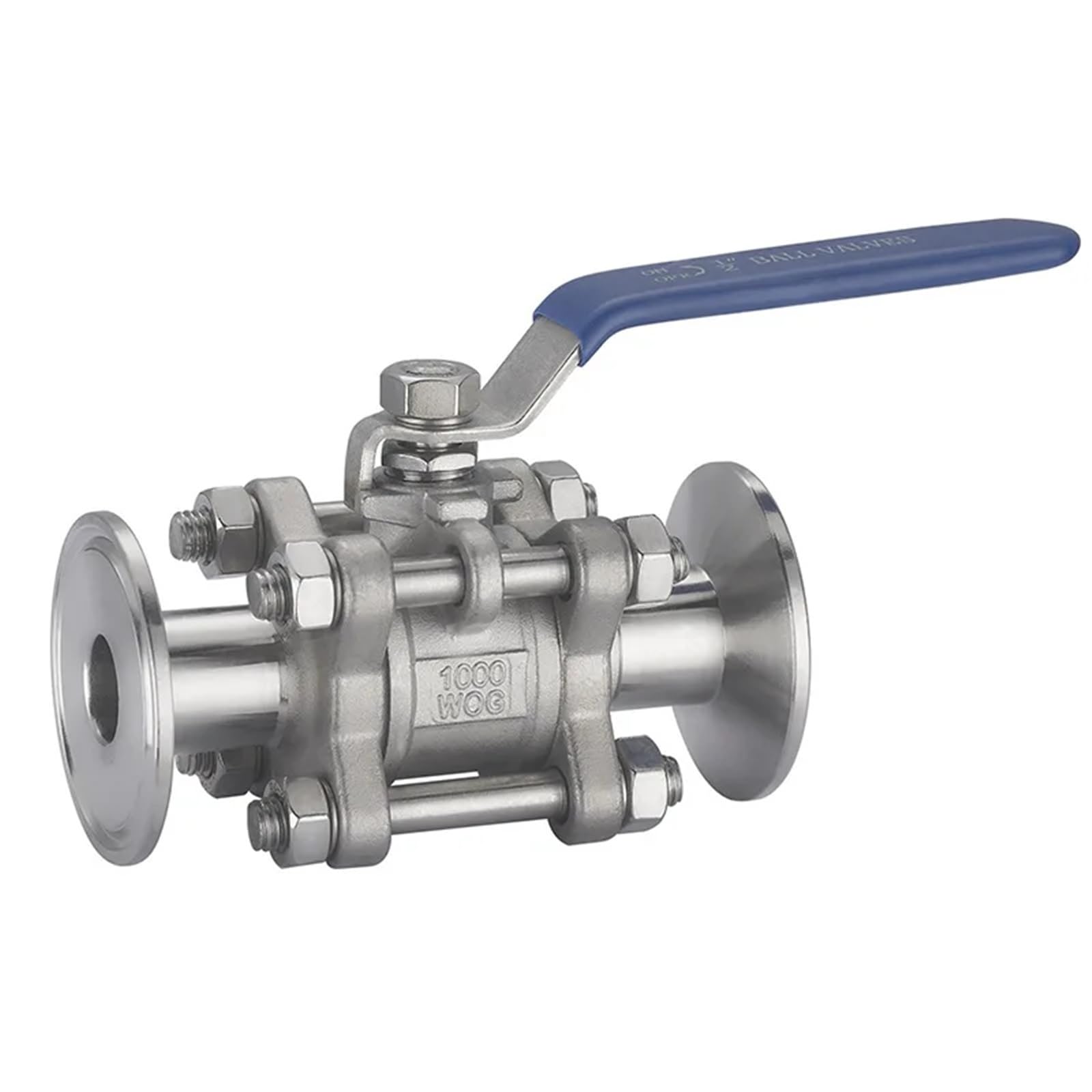 Vanne à boisseau sphérique sanitaire en acier inoxydable SS304 durable à raccordement virole