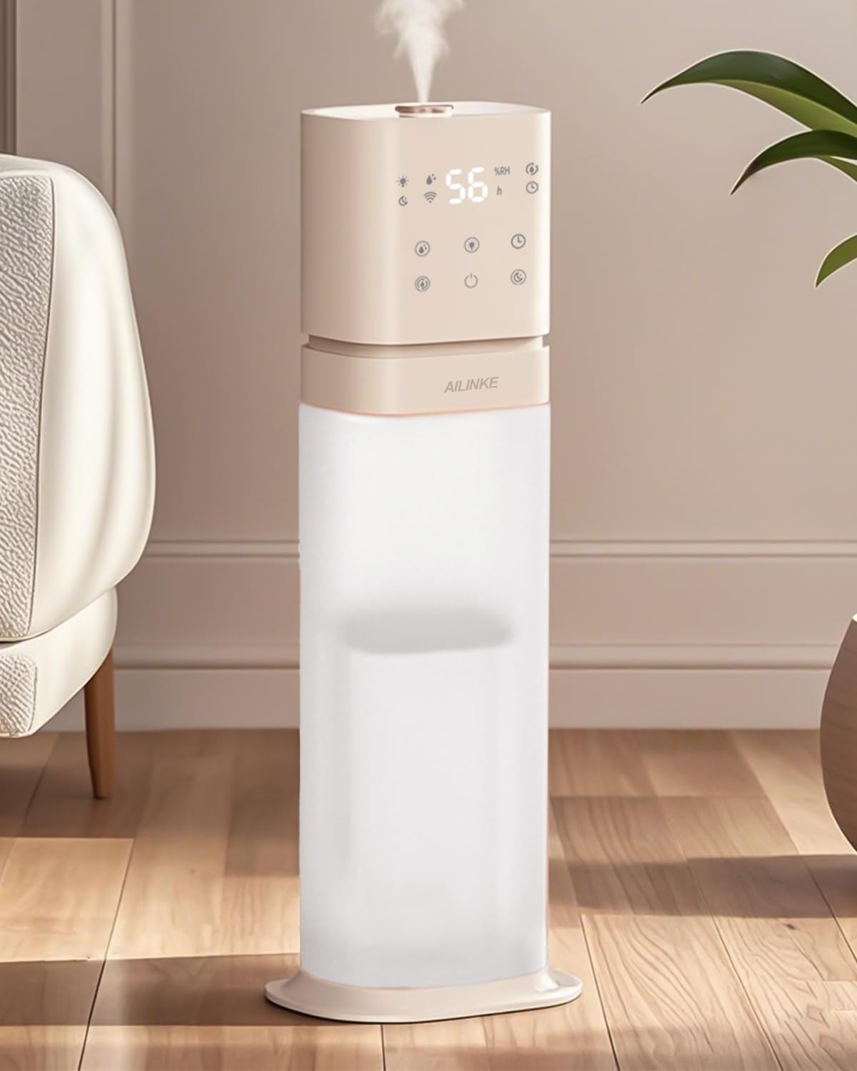 Humidifiers for large room,8L/2.1Gal Humidifiers for bedroom,Top Fill,Cool Mist,5 Ambient Lights, Extended Tube, 360° Nozzle, Essential Oil Diffuser, Humidity Control, 12H Timer for Home,Office,Pink