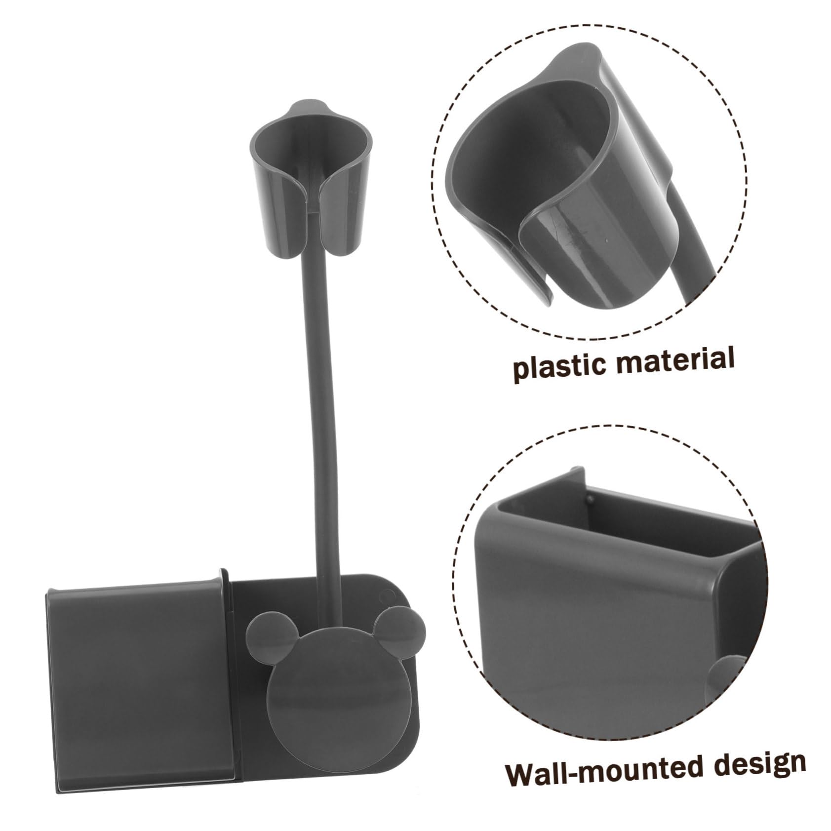 HOODANCOS Hair Dryer Rack Blow Dryer Holder Hair Dryer Holder Wall Mount Drying Hairdryer Mounted Hair Dryer Holders Dryer Stand Storage Stand up Dryer Hair Tool Rack Plastic