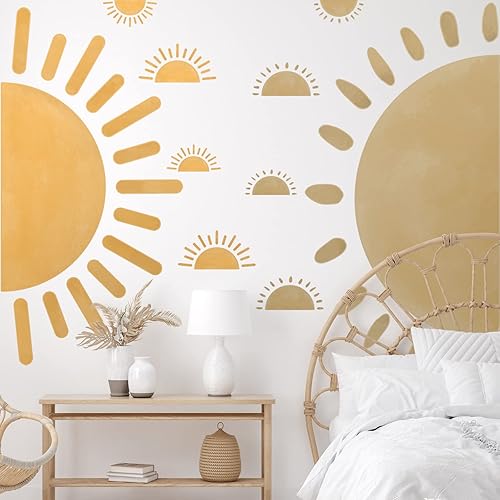 Miniatura 1 de 20 calcomanías de pared de medio sol, calcomanías de pared grandes bohemias, calcomanías de pared de vinilo para guardería, calcomanías de pared