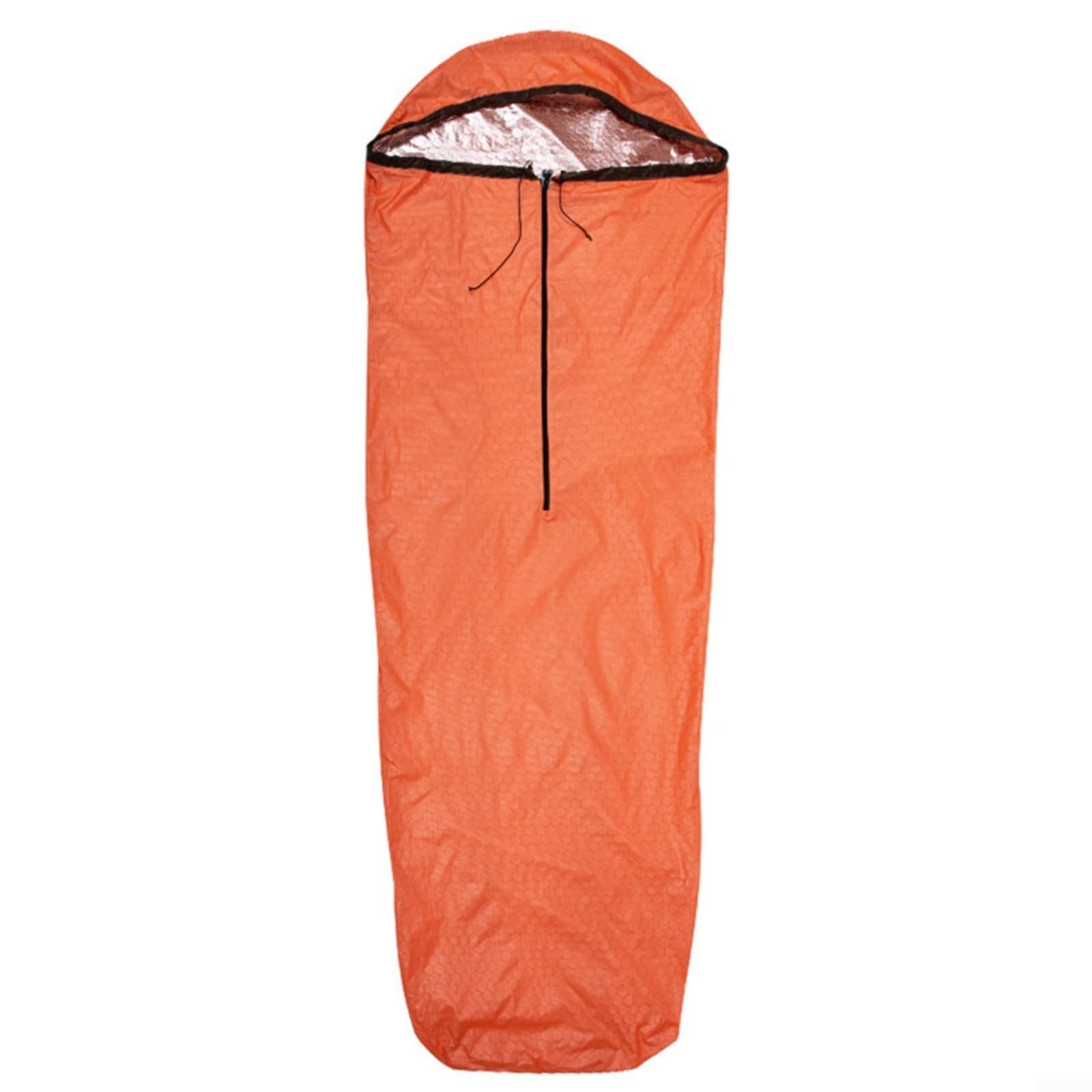 Sacco a pelo termico di salvataggio - Borsa bivy in nylon 400T per campeggio e avventure all'aperto, antivento e termoisolante fino al 90%, effetto segnale in caso di emergenza, leggero 155 g