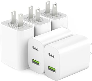 5 Pack USB C Charger Block, Dual Port Type C Wall Charger Fast Charging 20W PD3.0 Power Adapter Cube for iPhone 14/14 Pro/14 Pro Max/14 Plus/13/12/11, XS/XR/X, iPad, Samsung, More