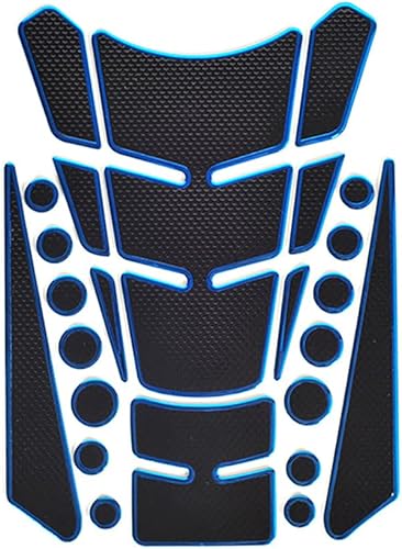 1 juego de pegatinas azules universales 3D para tanque de combustible de motocicleta, protector de tanque de combustible autoadhesivo y resistente