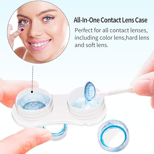 Miniatura 2 de ofone Paquete de 12 fundas transparentes para lentes de contacto, estuche portátil para lentes de contacto con herramienta de eliminación de pinzas,