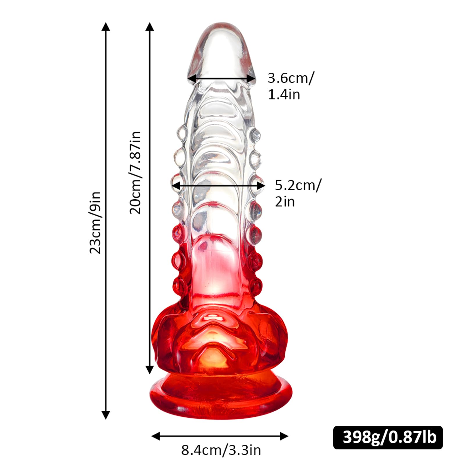 Wdrssfys Dragon Dildo,7.8 Inch Realistic G-spot Dildo Clear-Red Gradient with Barbs,Fantasy Dildo Adult Sex Toys for Women en and Couples: L