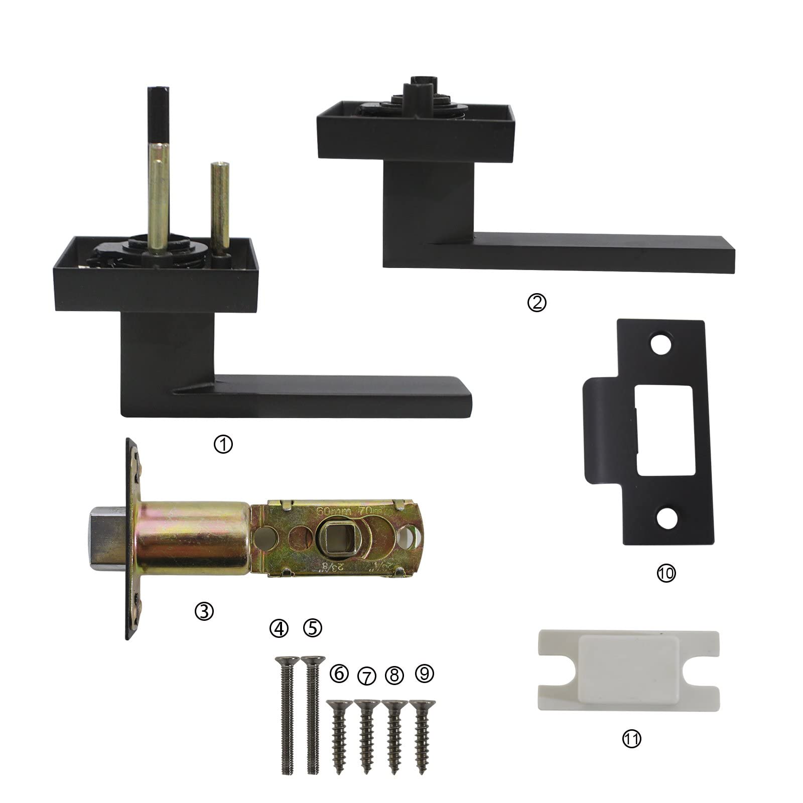 BFTECH BF-01 Heavy Duty Door Lever Set – Keyed/Keyed Alike/Privacy/Passage Functions Available, Satin Nickel Finish
