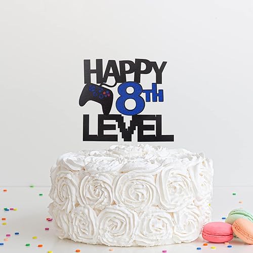 Miniatura 7 de Decoración de pastel de videojuegos para decoración de cumpleaños de 30  nivel  Decoración de pastel de videojuegos con purpurina de 30 años