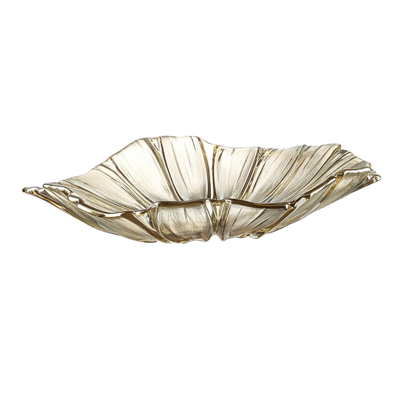 Zanthicia Light Brown Shallow Beautifully Crafted Glass Fruit Bowl Displaying,
