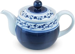 急須 おしゃれ : ゴス巻唐草 (マジック茶漉し付)ポット/有田焼 Japanese Tea pot Porcelain/Size(cm) 17.1x10.6x10.5/No:675785