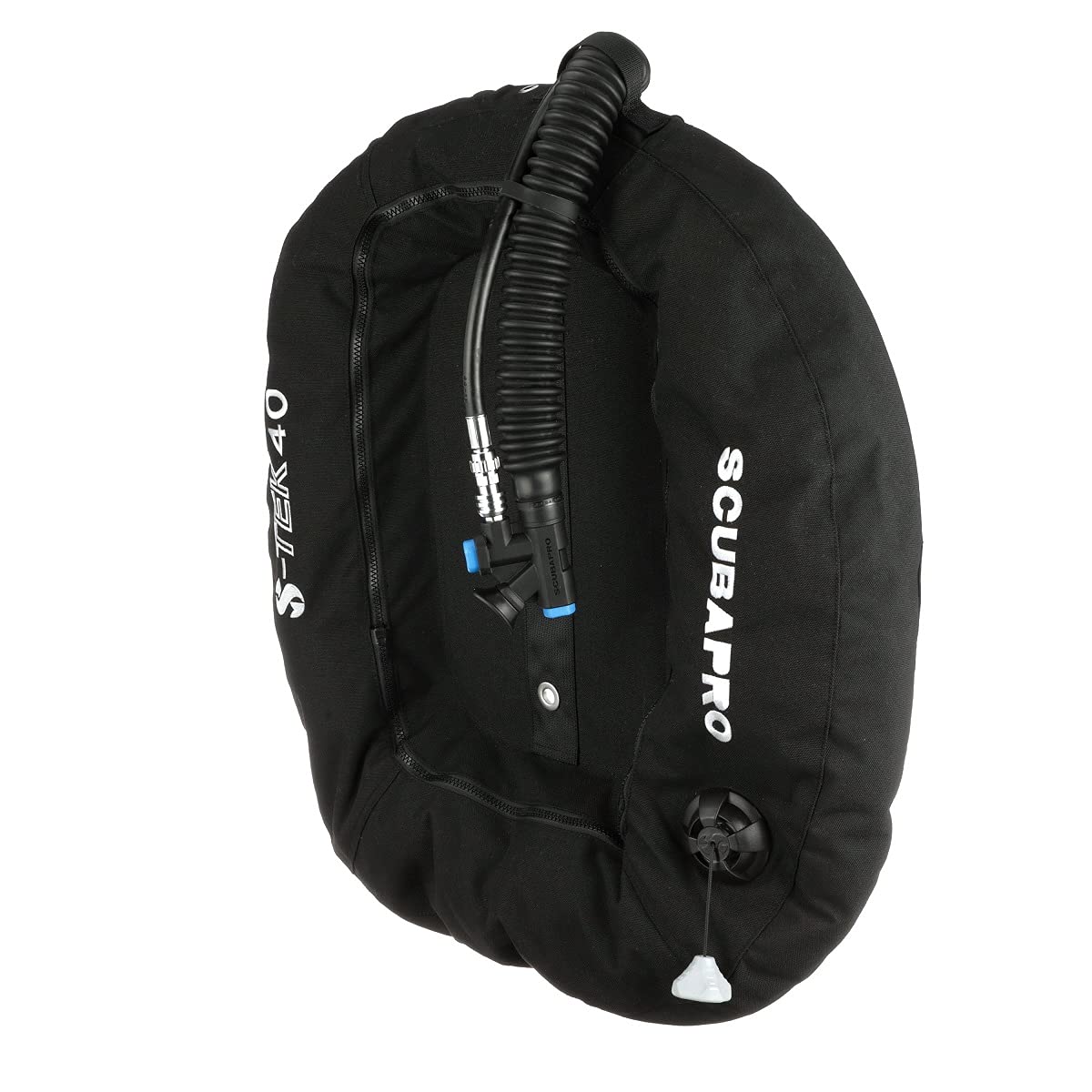 SCUBAPRO S-Tek Donut Wing for Technical Scuba Diving, Includes Inflator Hose and K-Style BPI, 40lbs/18kg, Black