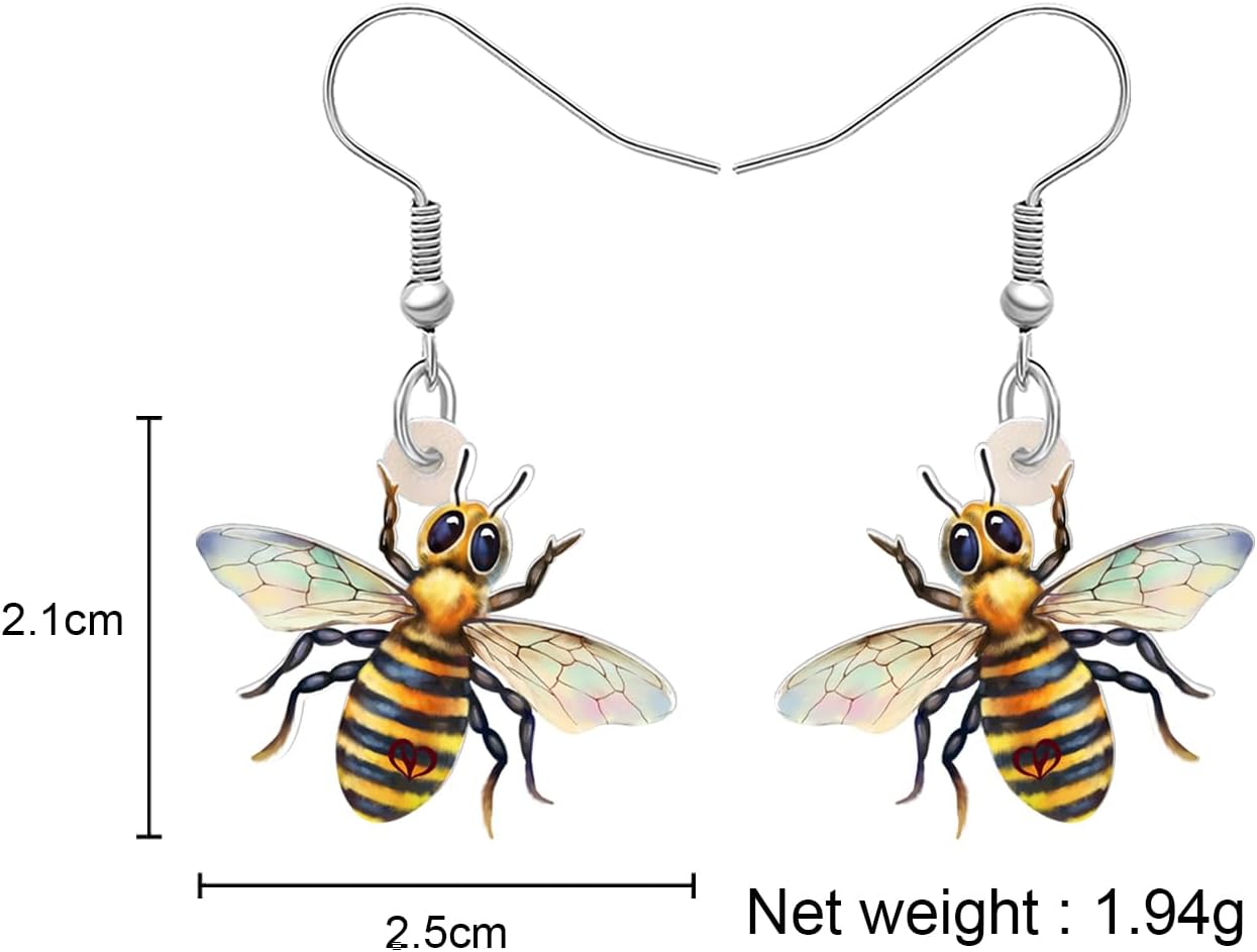 Acrylic Anime Honey Bee Earrings Dangle Drop Jewelry for Women Bee Lovers Novelty Gifts Decor Charms Party Favors - Image 5