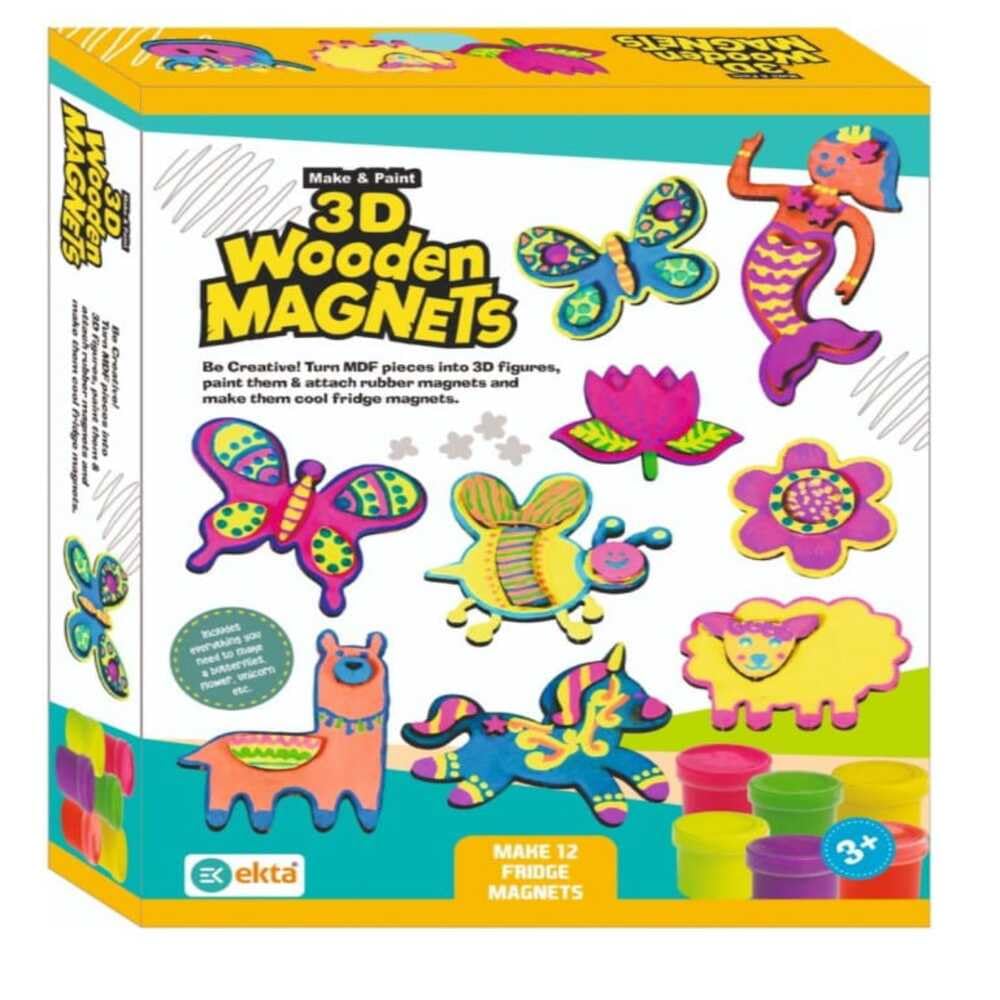 FairyFrolic_Paint and Make 3D Wooden Magnets for Kids – DIY Craft Kit with 12 Magnetic Wooden Shapes, Colors, Brushes – Creative Art Activity for Boys and Girls, Kids Ages 4+ (3D Wooden Magnet) (B0DGF4Q5G7) Amazon Price History, Amazon Price Tracker