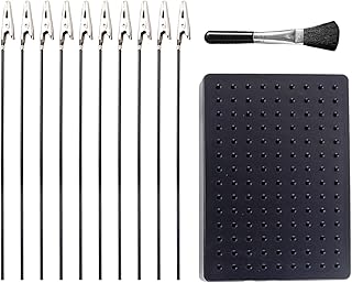 1 Piece Paint Stand Base, 10PCS Alligator Clip Holder, 1 Black Brush, Airbrush Holder Clip, Model Painting Spray Gun Kit, Modeling Tools, Suitable for Crafts