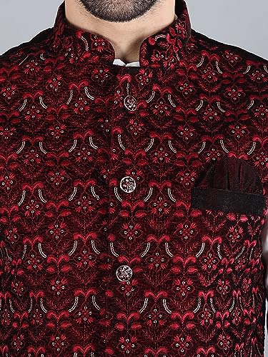 Image of Uri and MacKenzie Men's Silk Blend Kurta Pajama with Designer Ethnic Nehru Jacket /Modi Jacket