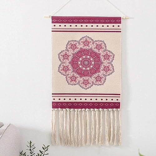 Miniatura 8 de Maydear Tapiz tejido de macramé para colgar en la pared, decoración de arte geométrico bohemio bohemio y elegante, hermosa decoración de