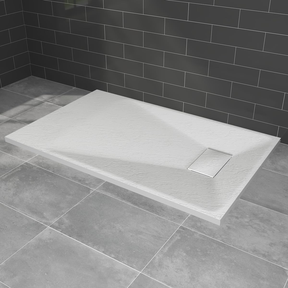 Blümme White Smc Shower Tray Rectangle Bathroom Shower Base 1300X700mm For Wetroom Shower Enclosure