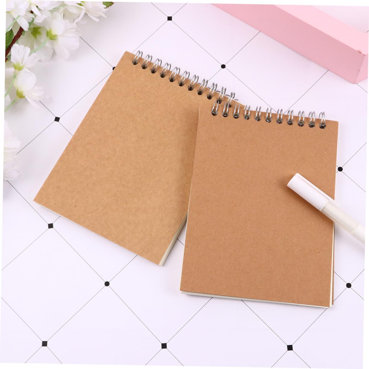 12 pièces Lot de Kraft à Spirale Cahier de Notes Vierge pour Étudiants Bureau et École pour Journaux Croquis et Prise de Notes