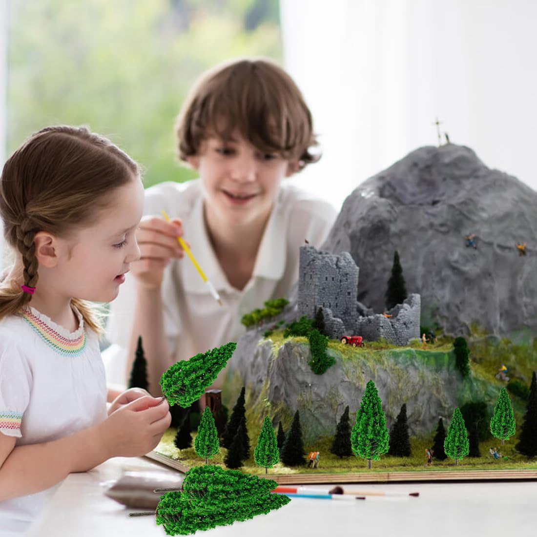 MODELLINI DI ALBERI appariscenti per treno foresta diorama layout
