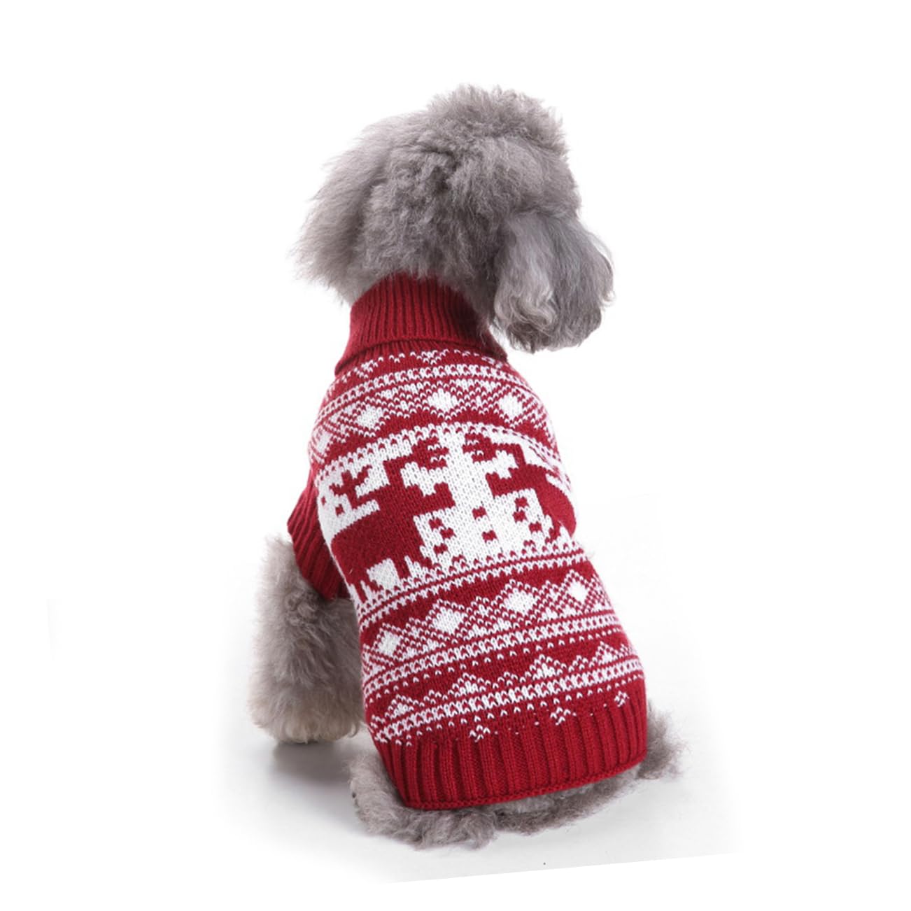 Angoily Suéter De Punto Navideño para Mascotas 3 Piezas Ropa Cálida para Cachorros Color Rojo Talla XXL