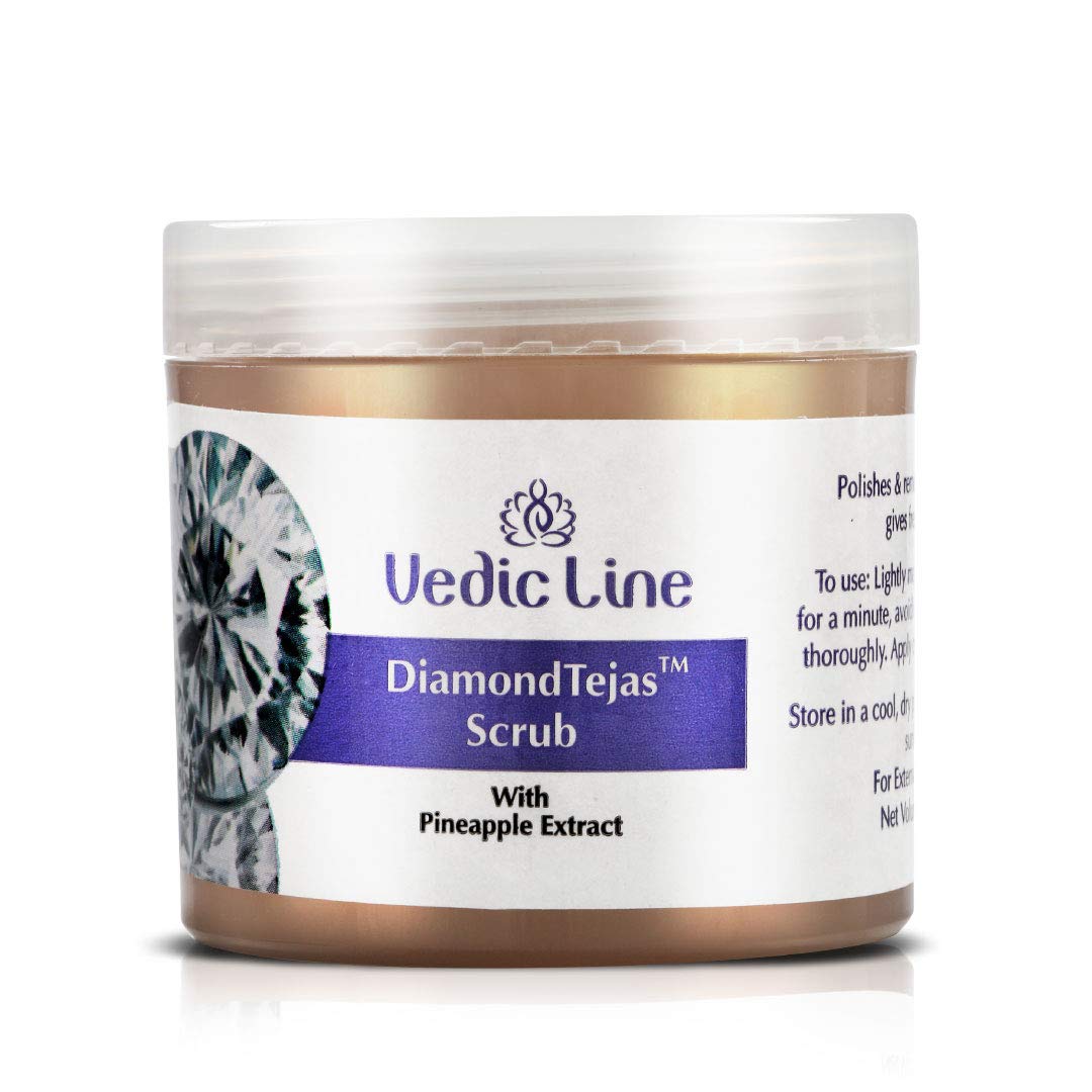 Vedic Line Diamond Tejas Scrub, Eliminate Dirt & Impurities, Dead Skin With Diamond Bhasma And Mica For Soft Skin,100ml