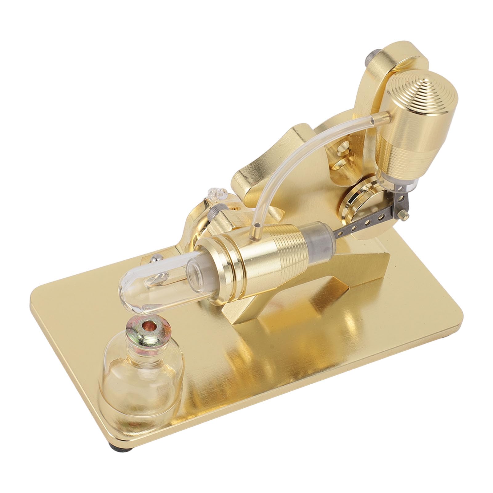 Stirlingmotor-Modell, Buntes LED-Bildungs-Stromgenerator-Spielzeug für und Erwachsene, Premium-Aluminiumlegierung (Gold)