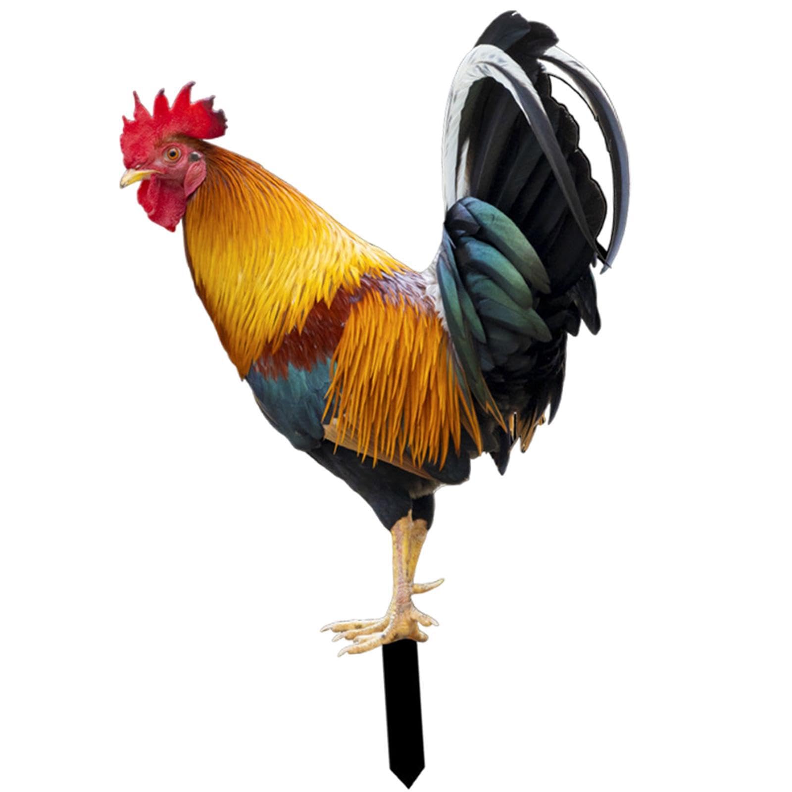 Quxvuis Adorable Chicken Animal Statue Stakes Garden Statues Whimsical To Backyard Garden Statues Are Easy To Install.with Stakes Decorative Floor Decoration, Style B