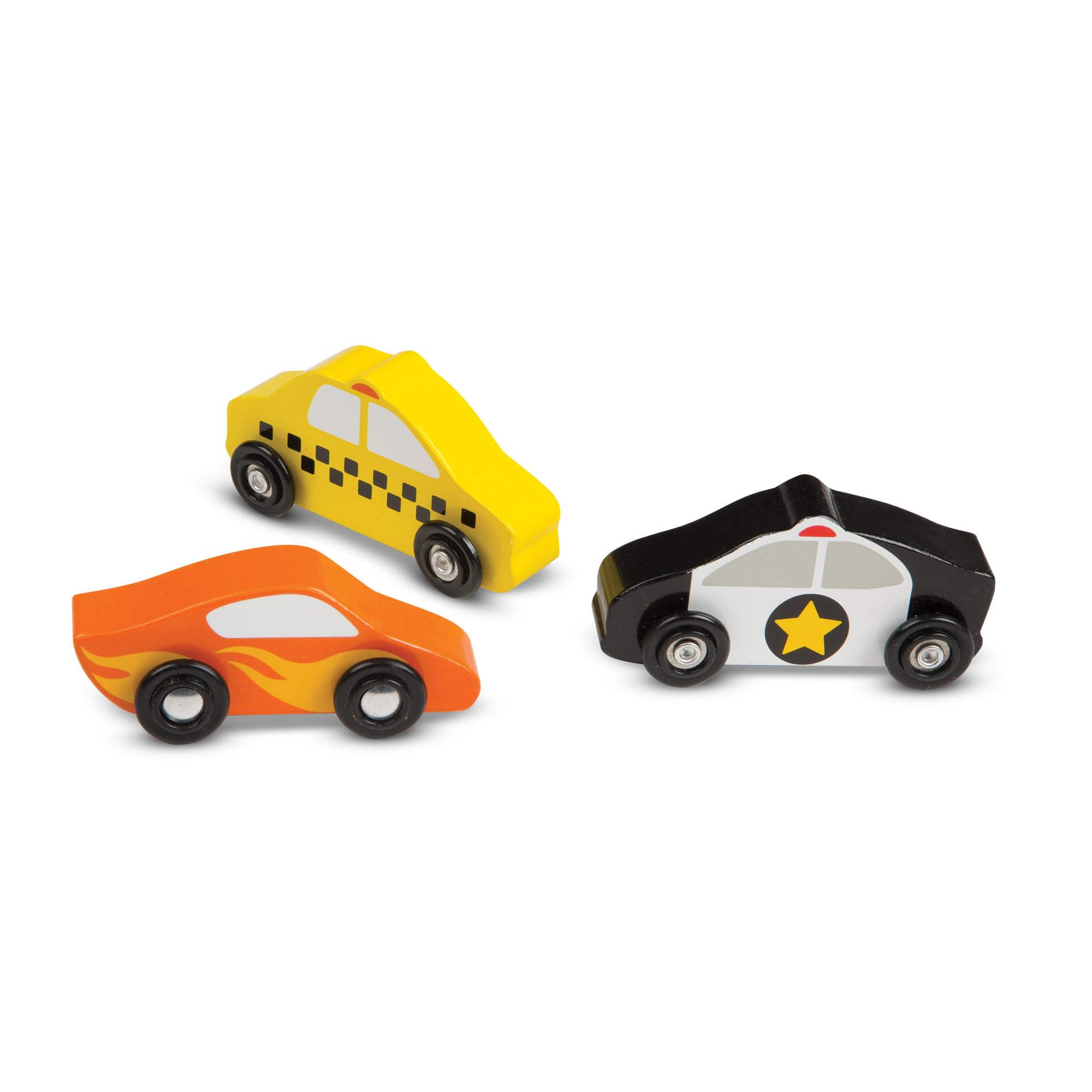 Melissa & Doug Wooden Car Set, Wooden Toy & Trains, Trucks & Vehicles, 3+, Gift for Boy or Girl